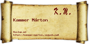 Kammer Márton névjegykártya